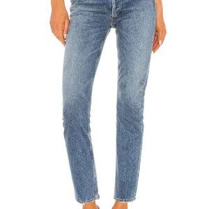 Agolde Riley High-Rise Slim Jean, Size 24, Colour Frequency - Worn once